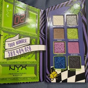 NYX Beetlejuice Bold Eyeshadow Palette with Blue, Purple, and Green